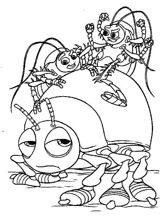 coloriage 1001 pattes les enfants jouent sur son dos